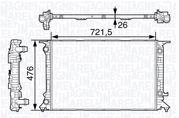 MAGNETI MARELLI Радиатор, охлаждение двигателя 350213138700